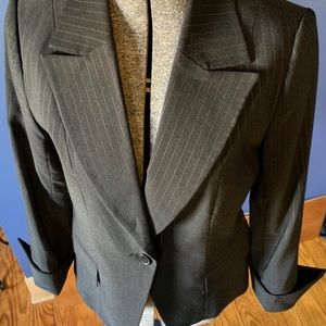 Black pinstripe blazer